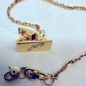 Mens Rare Vintage Tie Pin Tack Pin Gold Tone Clip Accessory Jewelry